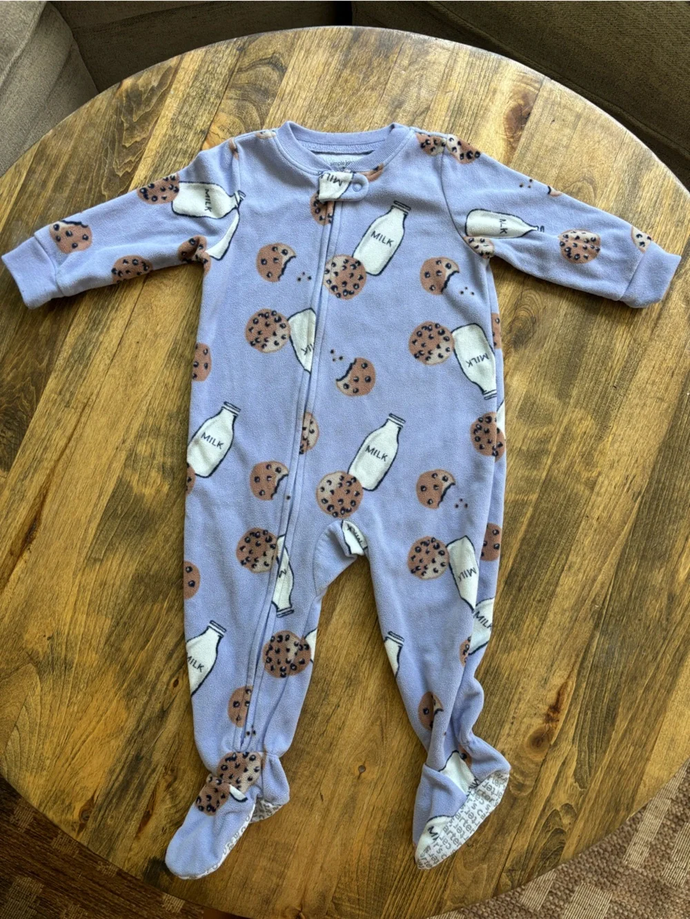 Baby Cookies and Milk Fleece Footie